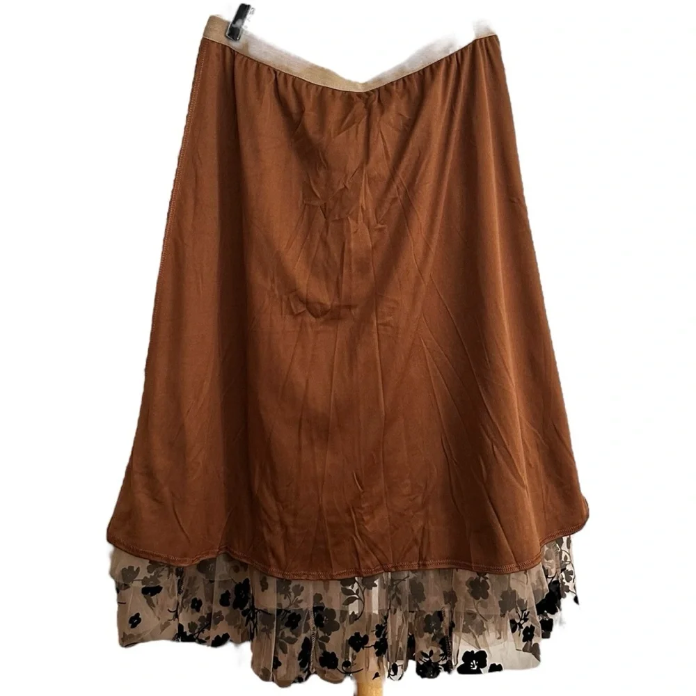 CHICWISH 3D Mesh Tulle Velvet Floral MIDI Skirt Fairycore Whimigoth Size 2XL-3XL - Picture 8 of 16